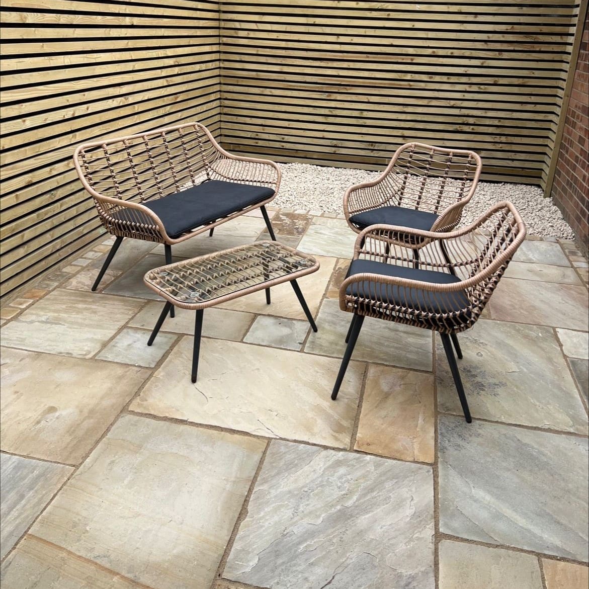 Golden Fossil Sandstone Patio Paving