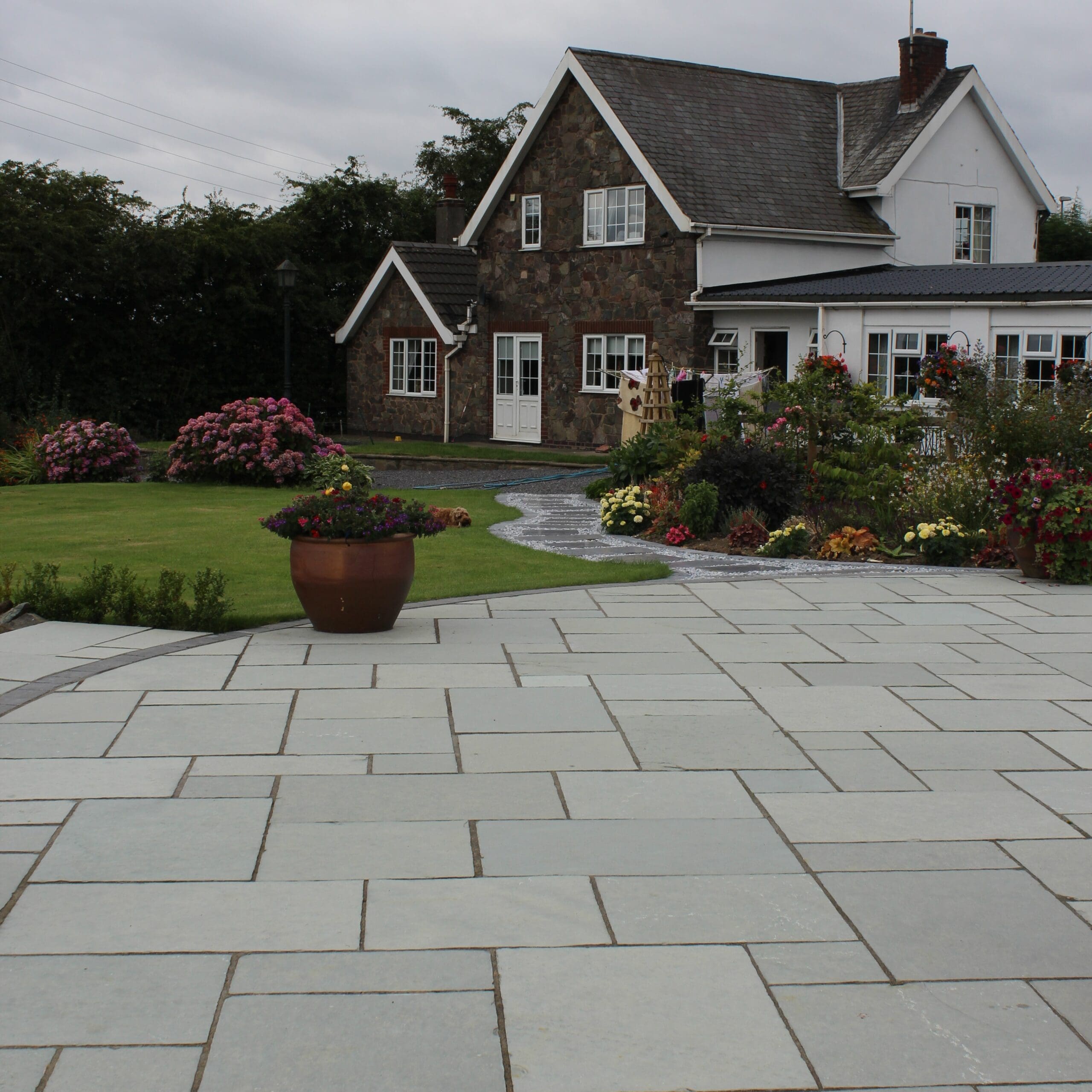 Steel Blue Limestone Patio Paving