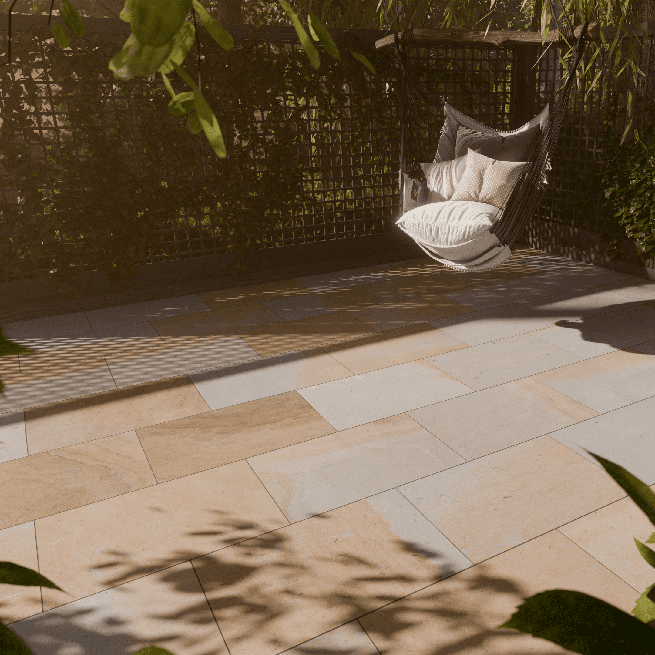 Buff Yorkstone Patio Paving