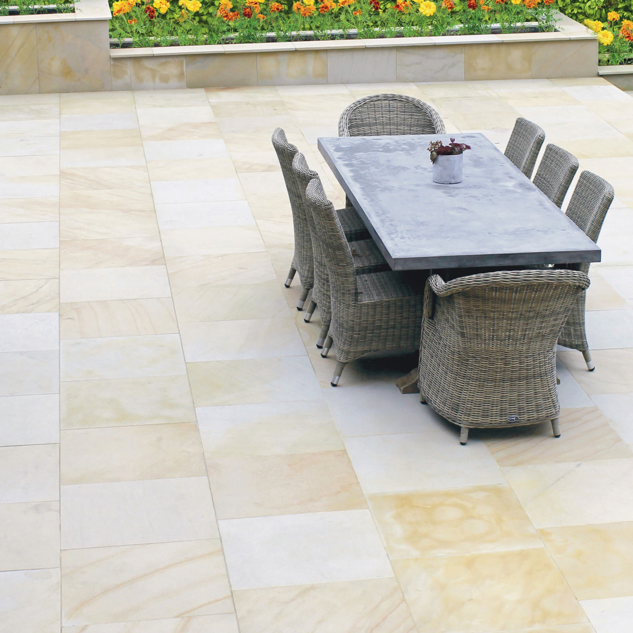 Ivory Sandstone Patio Paving