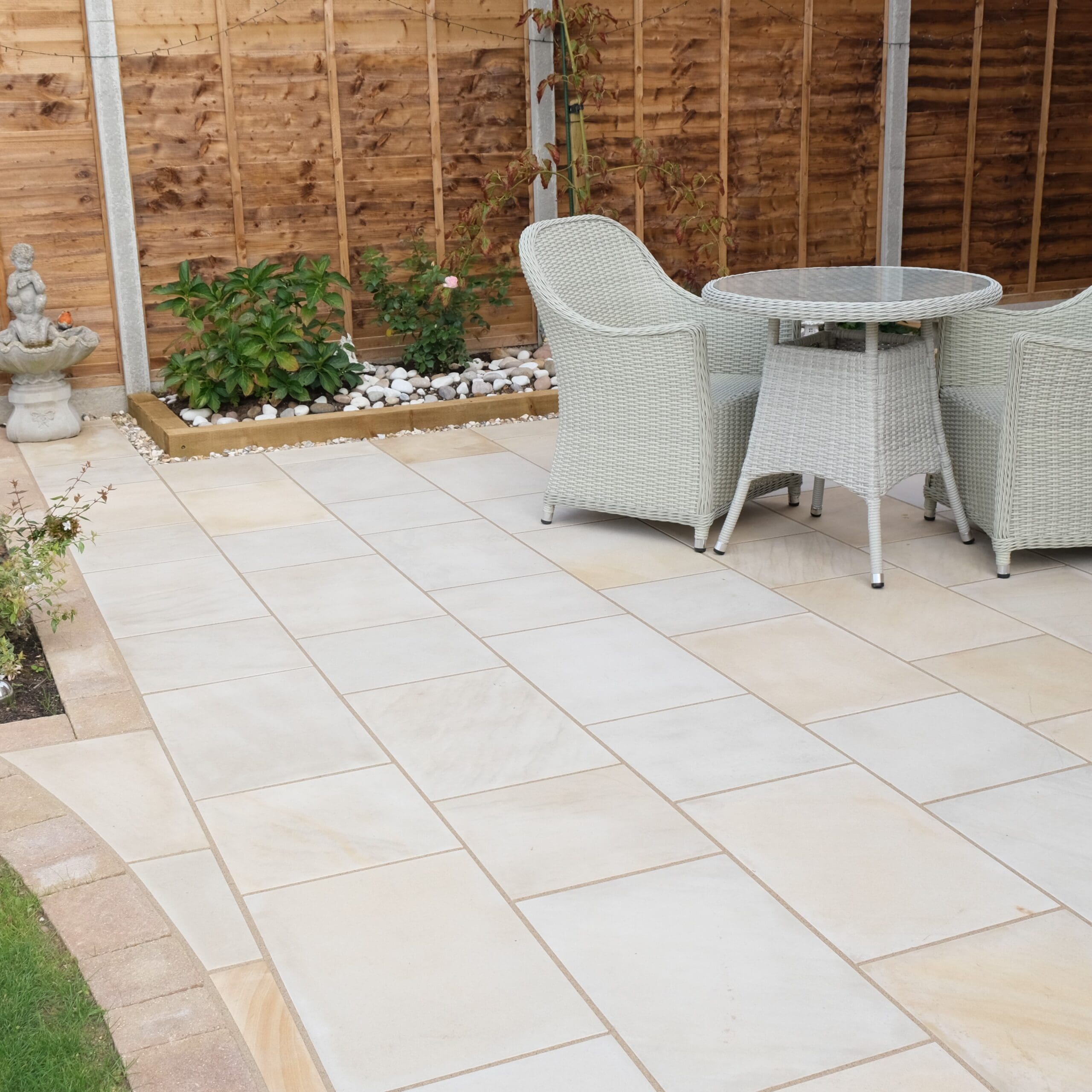 Ivory Sandstone Patio Paving