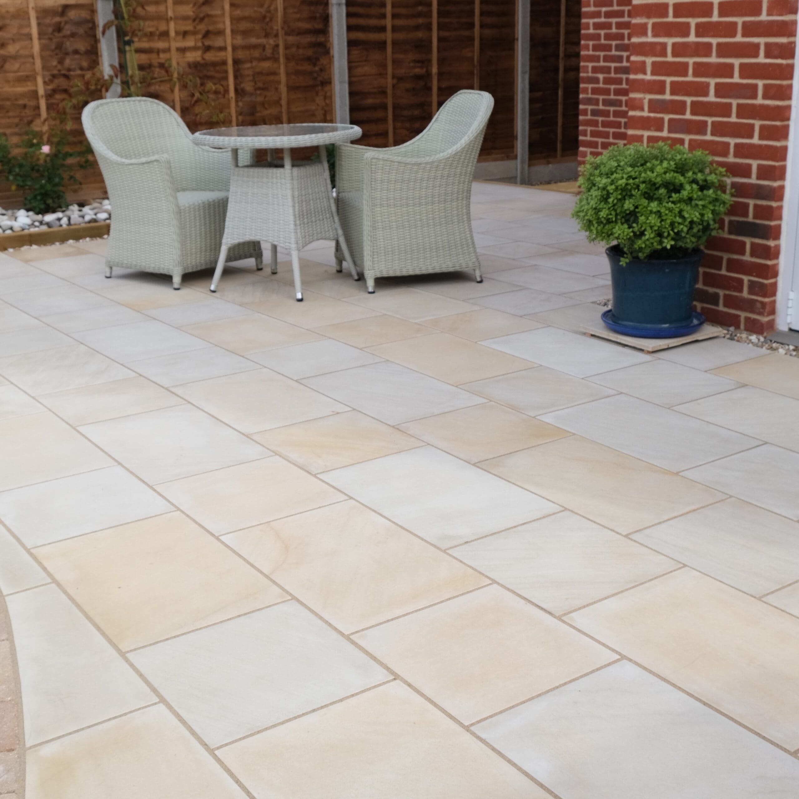 Ivory Sandstone Patio Paving