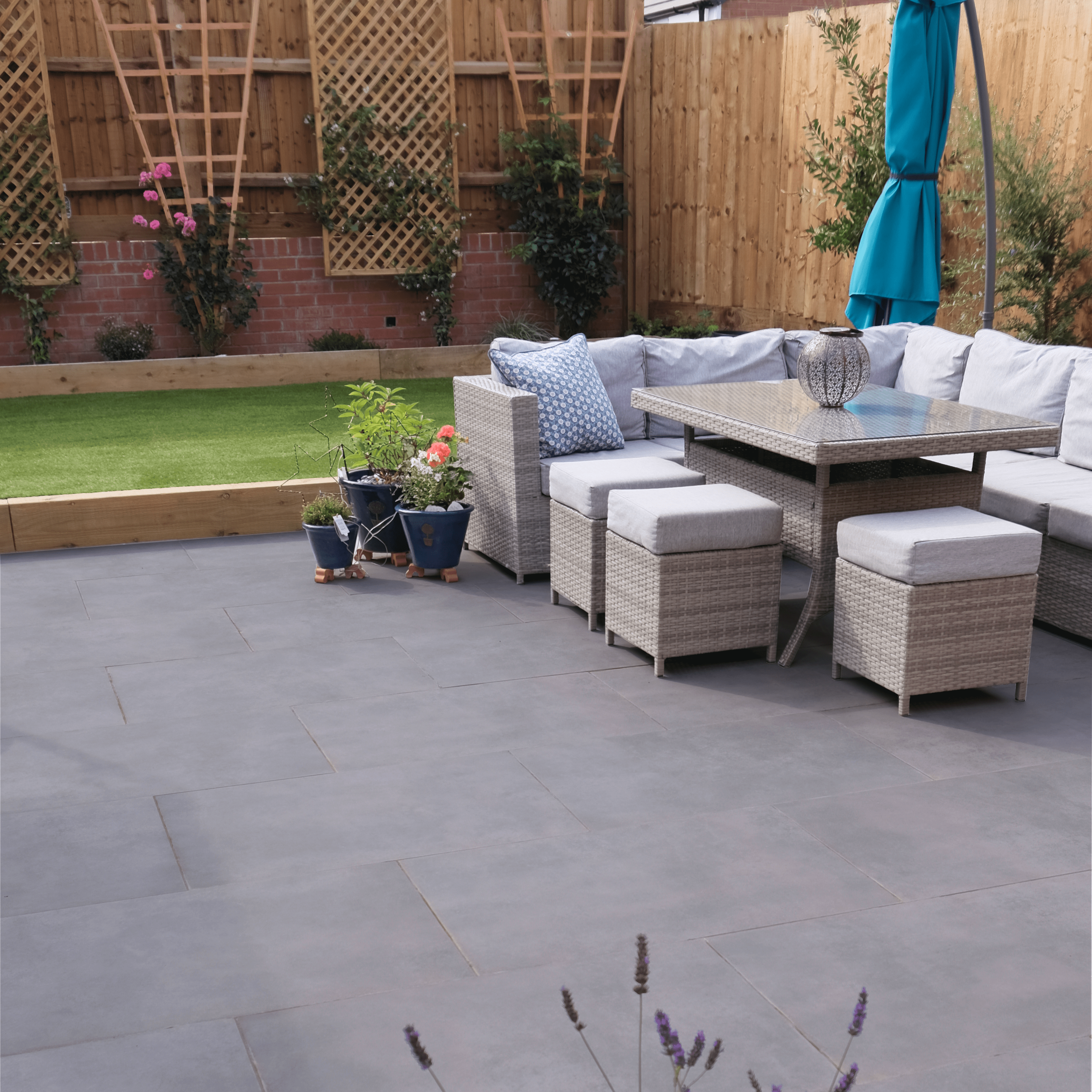 Carbon Black Limestone Patio Paving